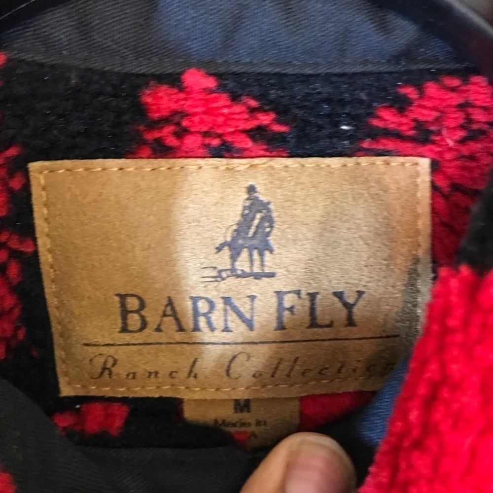 Women’s Barn Fly Ranch Collection Red & BlackPattern Button Up Jacket - Picture 13 of 15